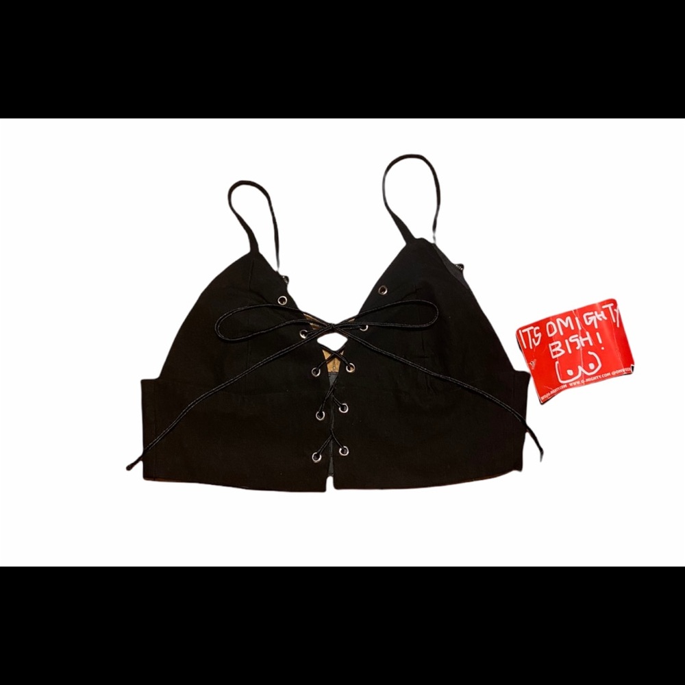 NWT Omighty black lace up bralette